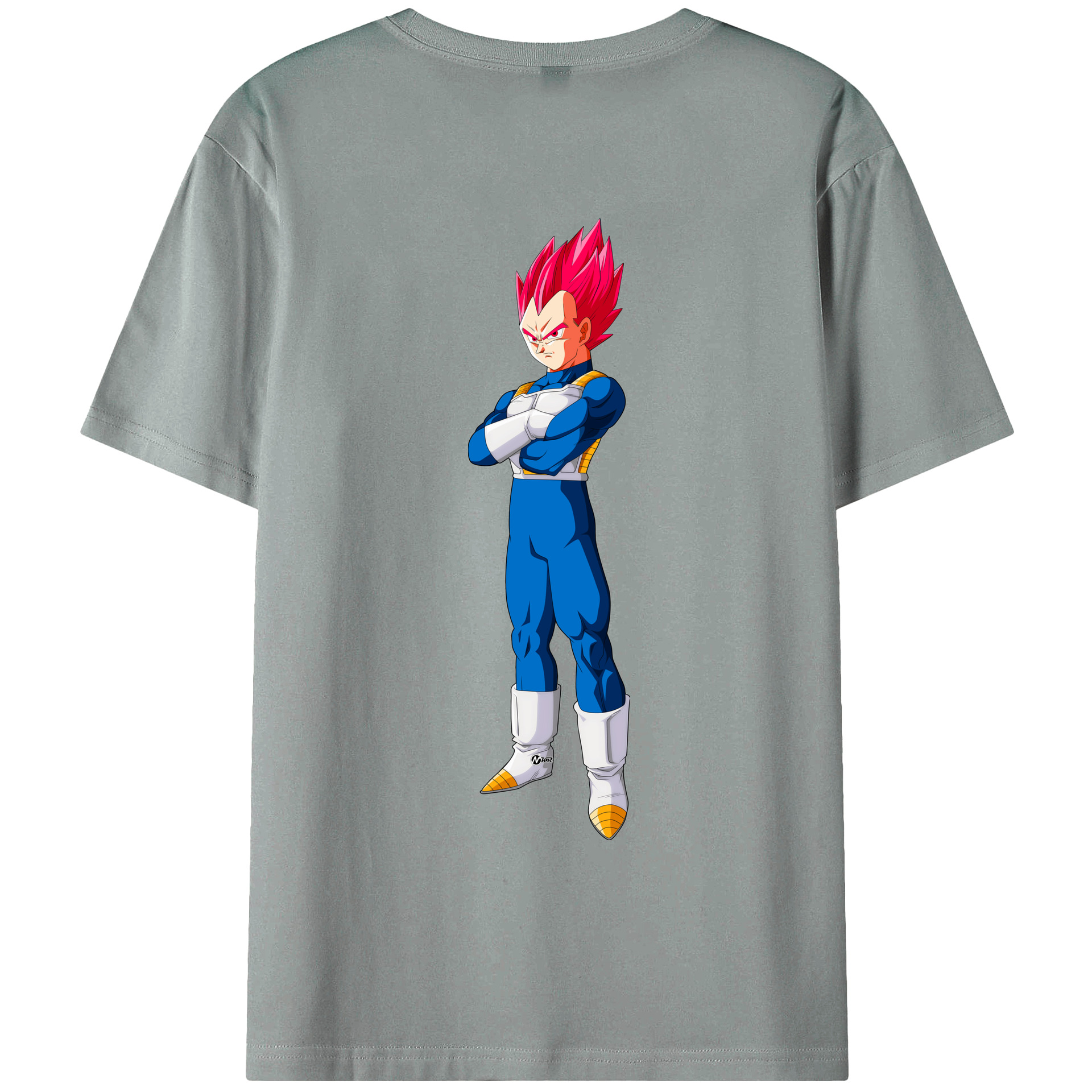 （画像用） ドラゴンボール ベジータ四世（Bejīta Yonsei）DRAGON BALL Vegeta IV 綿100％ メンズ半袖Tシャツ（バックプリント） 通気性
